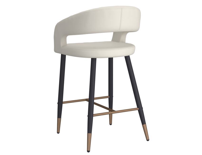 Crimson 26" Counter Stool, Set of 2 in Beige and Black - Image 7