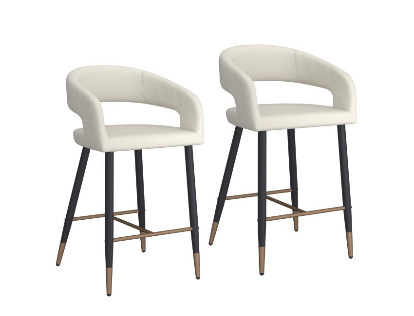 Crimson 26" Counter Stool, Set of 2 in Beige and Black - Image 3