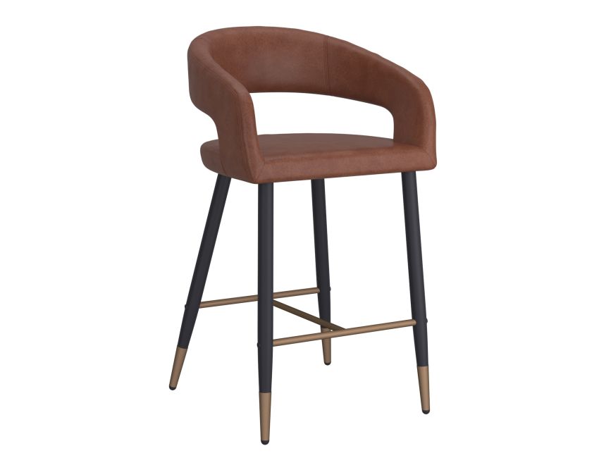 Crimson 26" Counter Stool, Set of 2 in Saddle and Black - Image 8