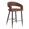 Crimson 26" Counter Stool, Set of 2 in Saddle and Black - Furniture Trends