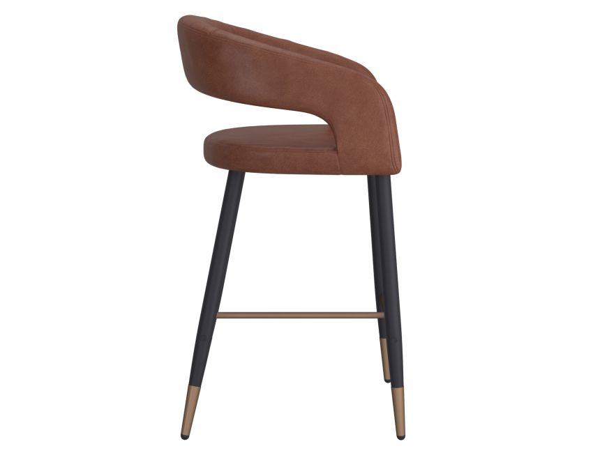 Crimson 26" Counter Stool, Set of 2 in Saddle and Black - Image 6