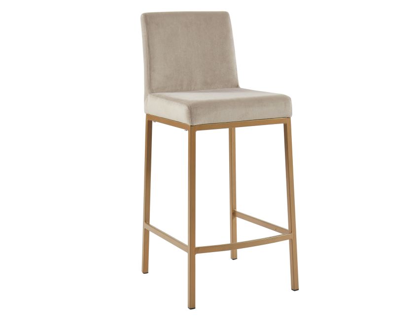 Diego 26" Counter Stool, Set of 2 in Beige and Aged Gold