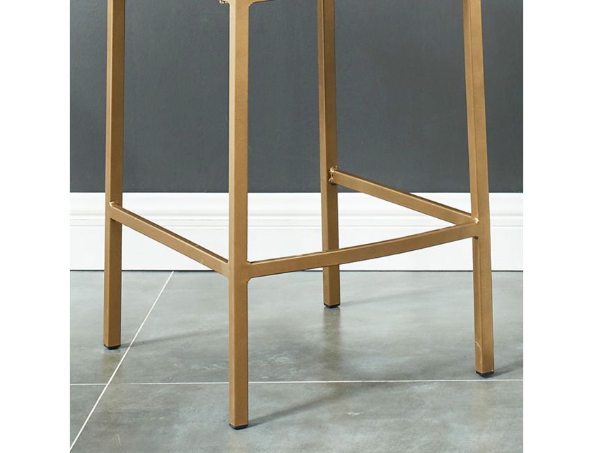 Diego 26" Counter Stool, Set of 2 in Beige and Aged Gold - Image 5
