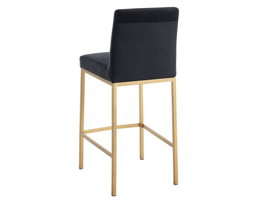 Diego 26" Counter Stool, Set of 2 in Black and Aged Gold - Image 7
