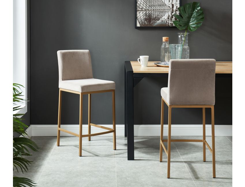 Diego 26" Counter Stool, Set of 2 in Grey and Aged Gold - Image 8