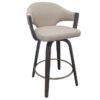Freya 26" Counter Stool with Swivel, Set of 2 in Toffee and Walnut - Furniture Trends