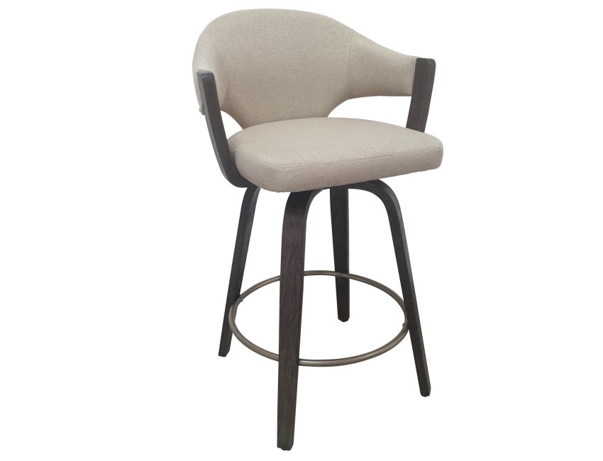 Freya 26" Counter Stool with Swivel, Set of 2 in Toffee and Walnut