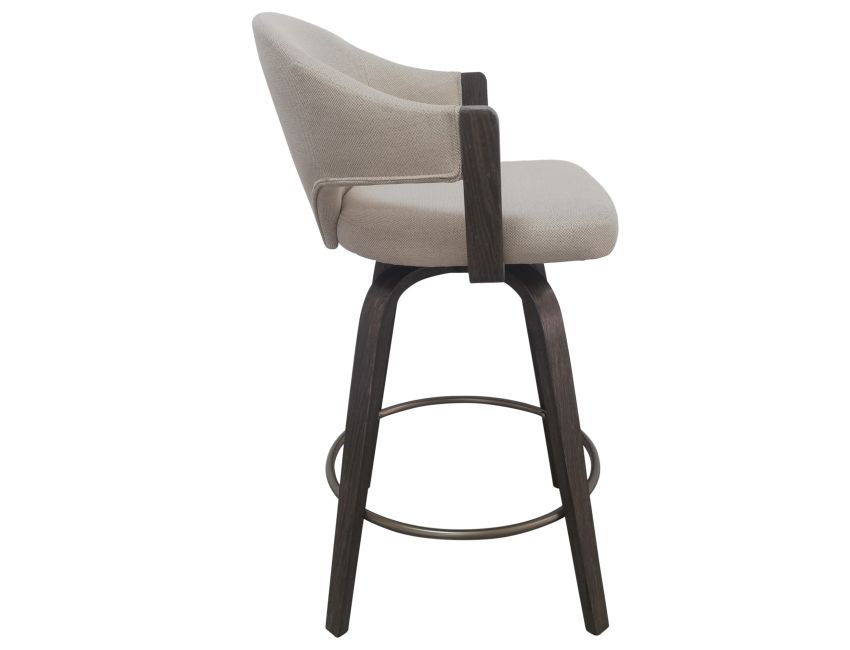 Freya 26" Counter Stool with Swivel, Set of 2 in Toffee and Walnut - Image 6
