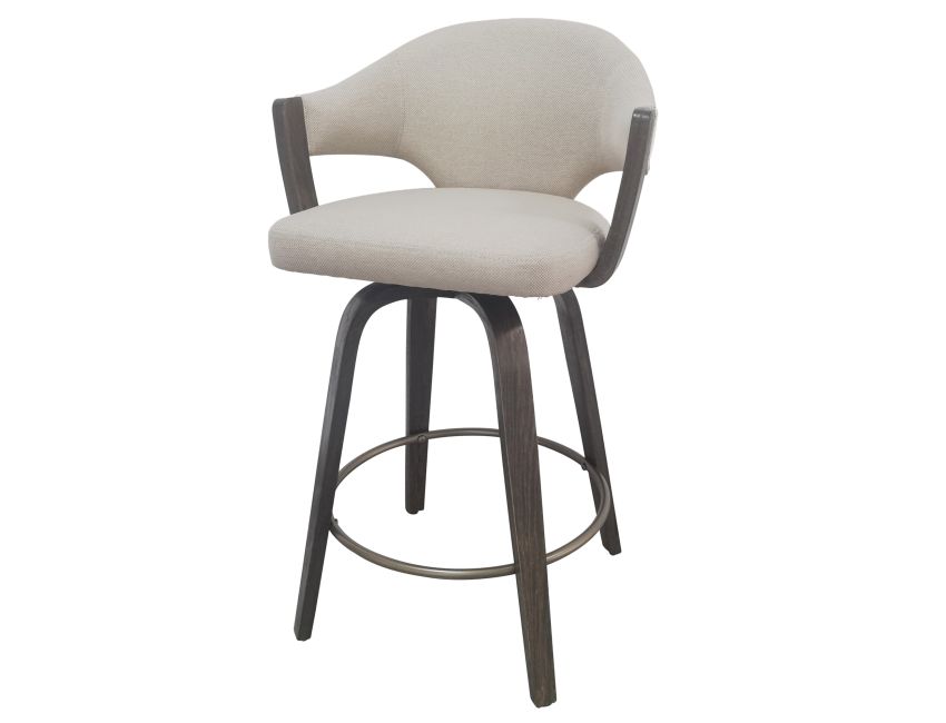 Freya 26" Counter Stool with Swivel, Set of 2 in Toffee and Walnut - Image 5