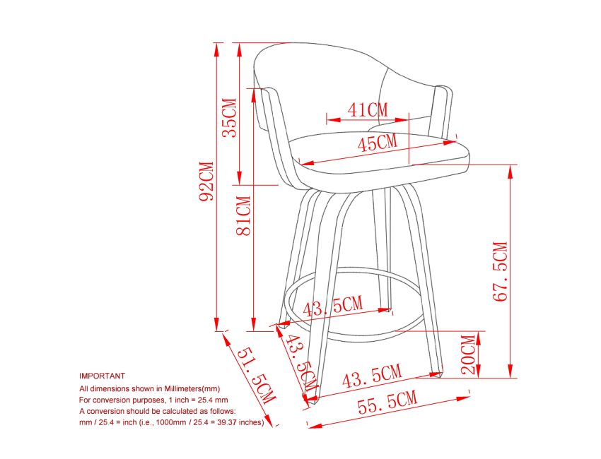 Alternative view of Freya 26" Counter Stool with Swivel, Set of 2 in Toffee and Walnut