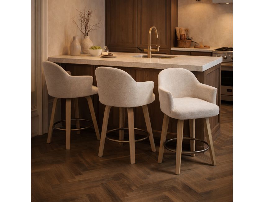 Torra 26" Counter Stool with Swivel, Set of 2 in Oat and Washed Oak - Image 8