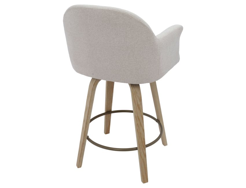 Torra 26" Counter Stool with Swivel, Set of 2 in Oat and Washed Oak - Image 7
