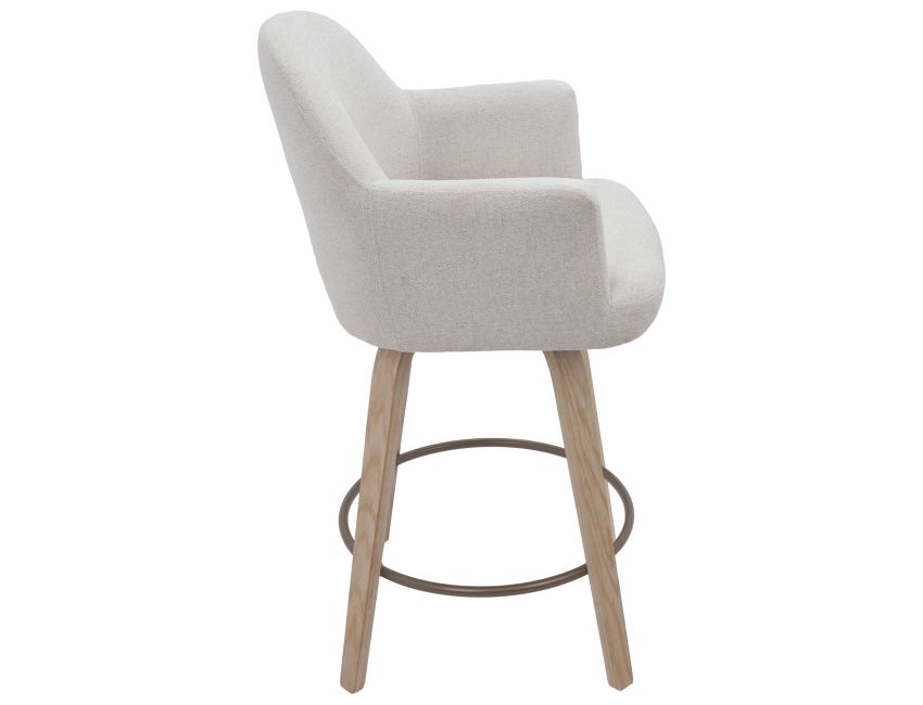 Torra 26" Counter Stool with Swivel, Set of 2 in Oat and Washed Oak - Image 6