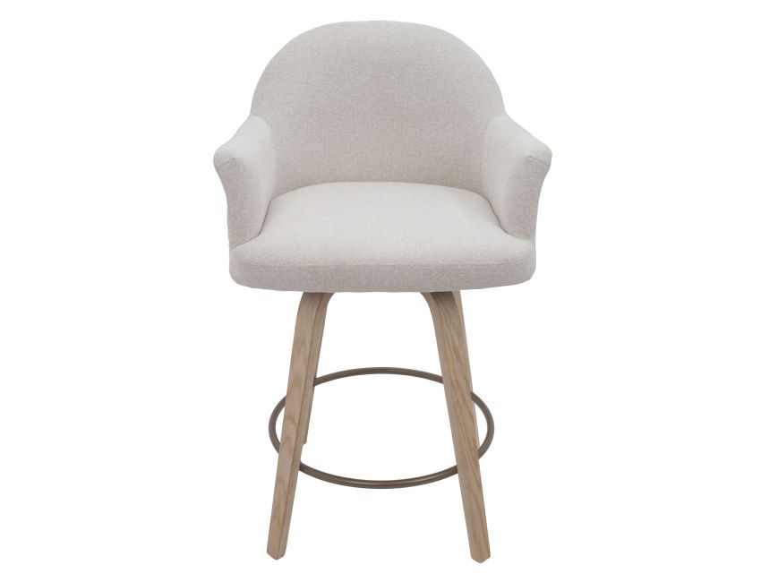 Torra 26" Counter Stool with Swivel, Set of 2 in Oat and Washed Oak - Image 5