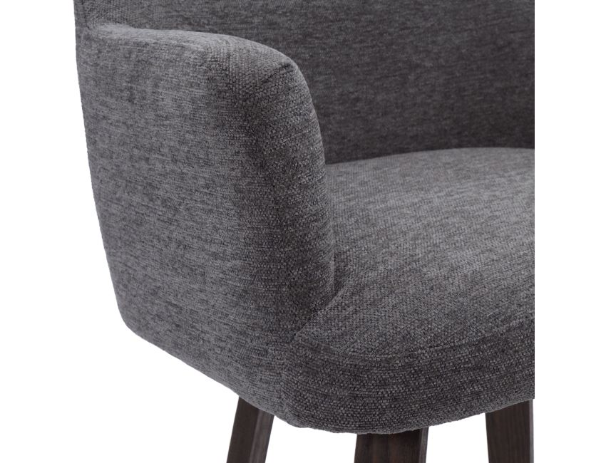 Torra 26" Counter Stool with Swivel, Set of 2 in Warm Charcoal and Dark Walnut - Image 4