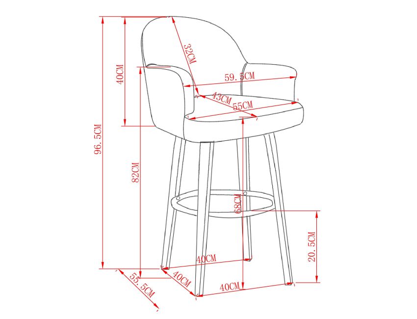 Torra 26" Counter Stool with Swivel, Set of 2 in Warm Charcoal and Dark Walnut - Image 2