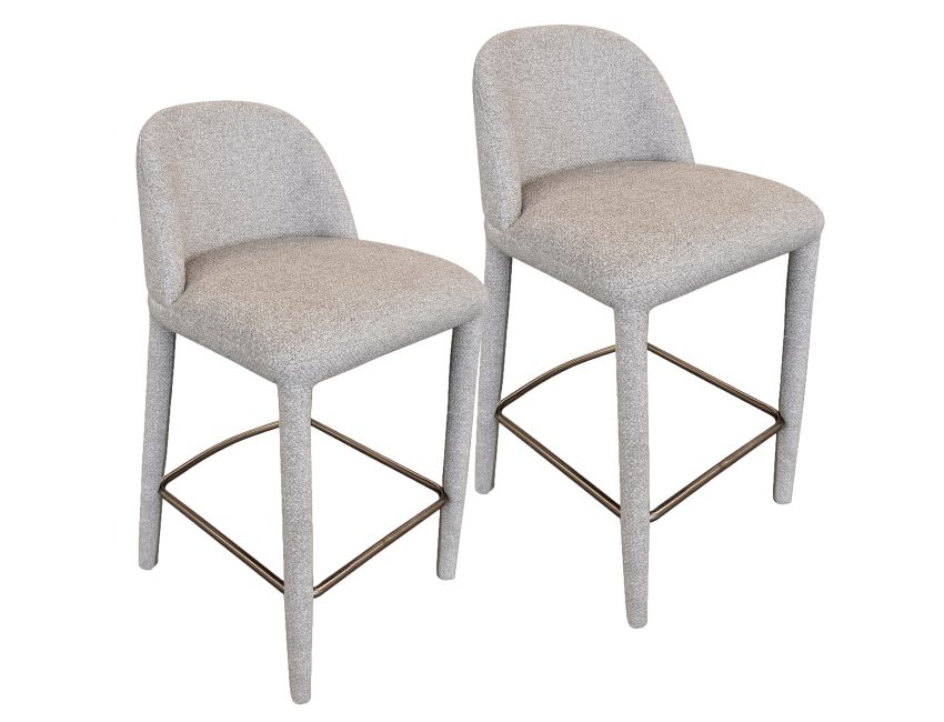Kiara 26" Counter Stool, Set of 2 in Beige - Image 3