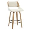 Hudson 26" Counter Stool with Swivel in Beige Fabric and Natural - Furniture Trends