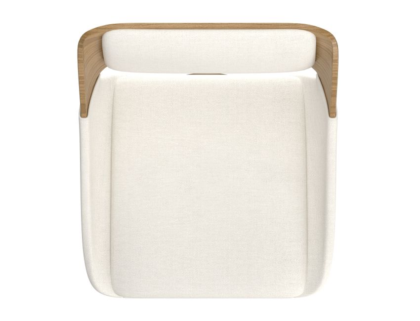 Hudson 26" Counter Stool with Swivel in Beige Fabric and Natural - Image 3