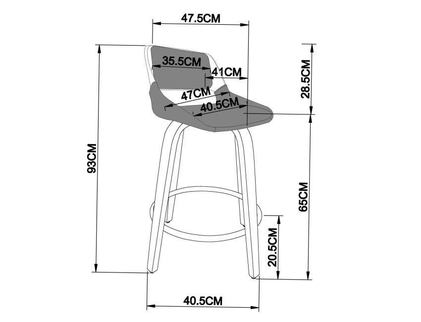 Alternative view of Hudson 26" Counter Stool with Swivel in Beige Fabric and Natural