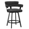 Oberon 26" Counter Stool with Swivel, Set of 2 in Charcoal and Black - Furniture Trends