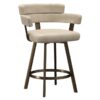 Oberon 26" Counter Stool with Swivel, Set of 2 in Vintage Ivory and Aged Gold - Furniture Trends