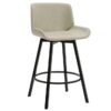 Fern 26" Counter Stool with Swivel, Set of 2 in Vintage Ivory PU and Black - Furniture Trends