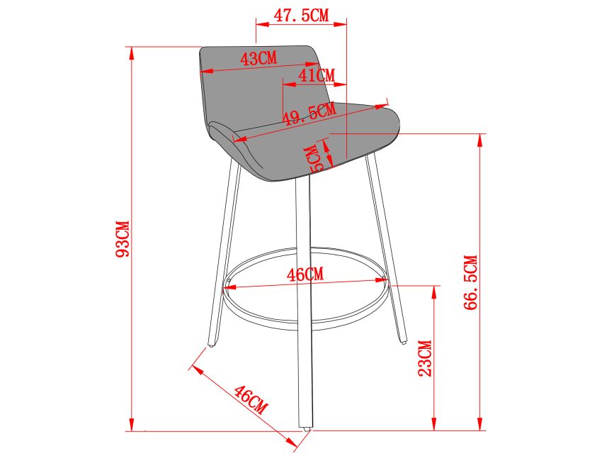Alternative view of Fern 26" Counter Stool with Swivel, Set of 2 in Vintage Ivory PU and Black