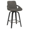Parker 26" Counter Stool with Swivel, Set of 2 in Charcoal and Black - Furniture Trends