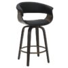 Holt 26" Counter Stool with Swivel, Set of 2 in Black and Walnut - Furniture Trends