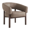 Allegra Accent Chair in Dark Taupe and Walnut - Furniture Trends