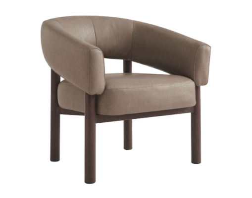 Allegra Accent Chair in Dark Taupe and Walnut