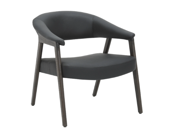 Bexley Accent Chair in Black and Dark Walnut