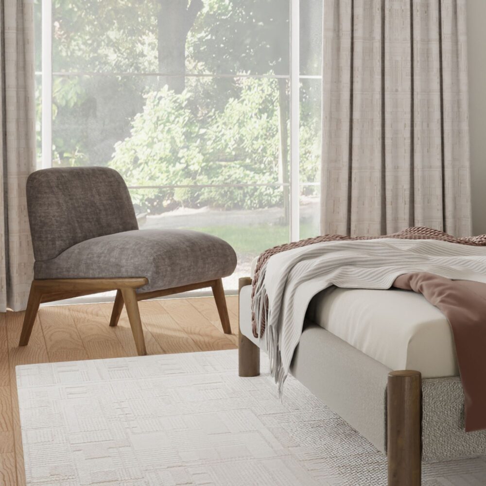 Alternative view of Lisson Accent Chair in Dark Taupe and Walnut