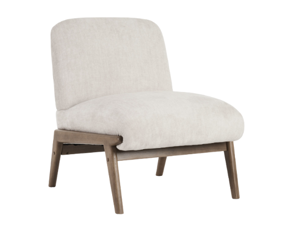 Lisson Accent Chair in Beige and Walnut