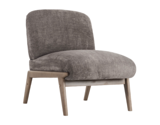 Lisson Accent Chair in Dark Taupe and Walnut